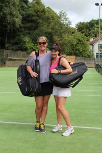 Ladies Singles finalists Vicky Size and Lisa Edwards
